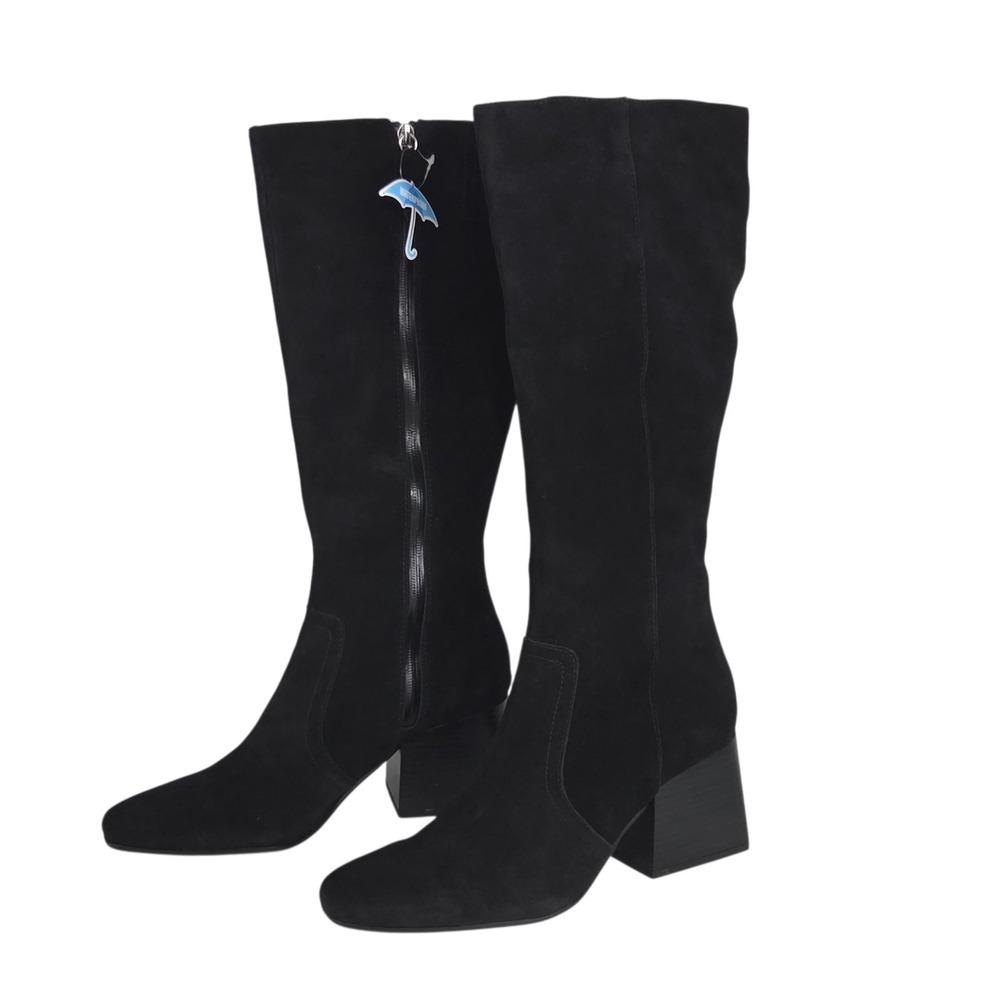 Aqua College Women Tori Waterproof Black Suede Knee-High‎ Boots 10M Side Zipper